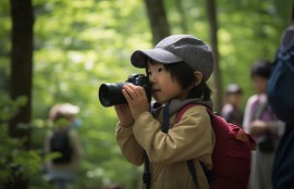 登山する子どものイメージ