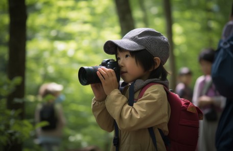 登山する子どものイメージ