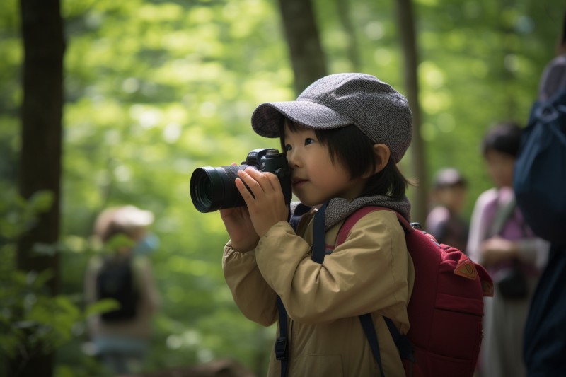 登山する子どものイメージ