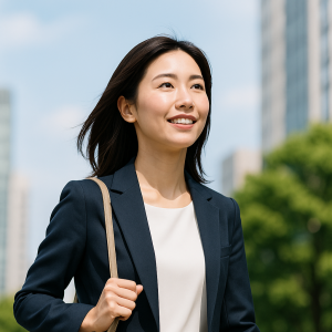 颯爽と歩く女性